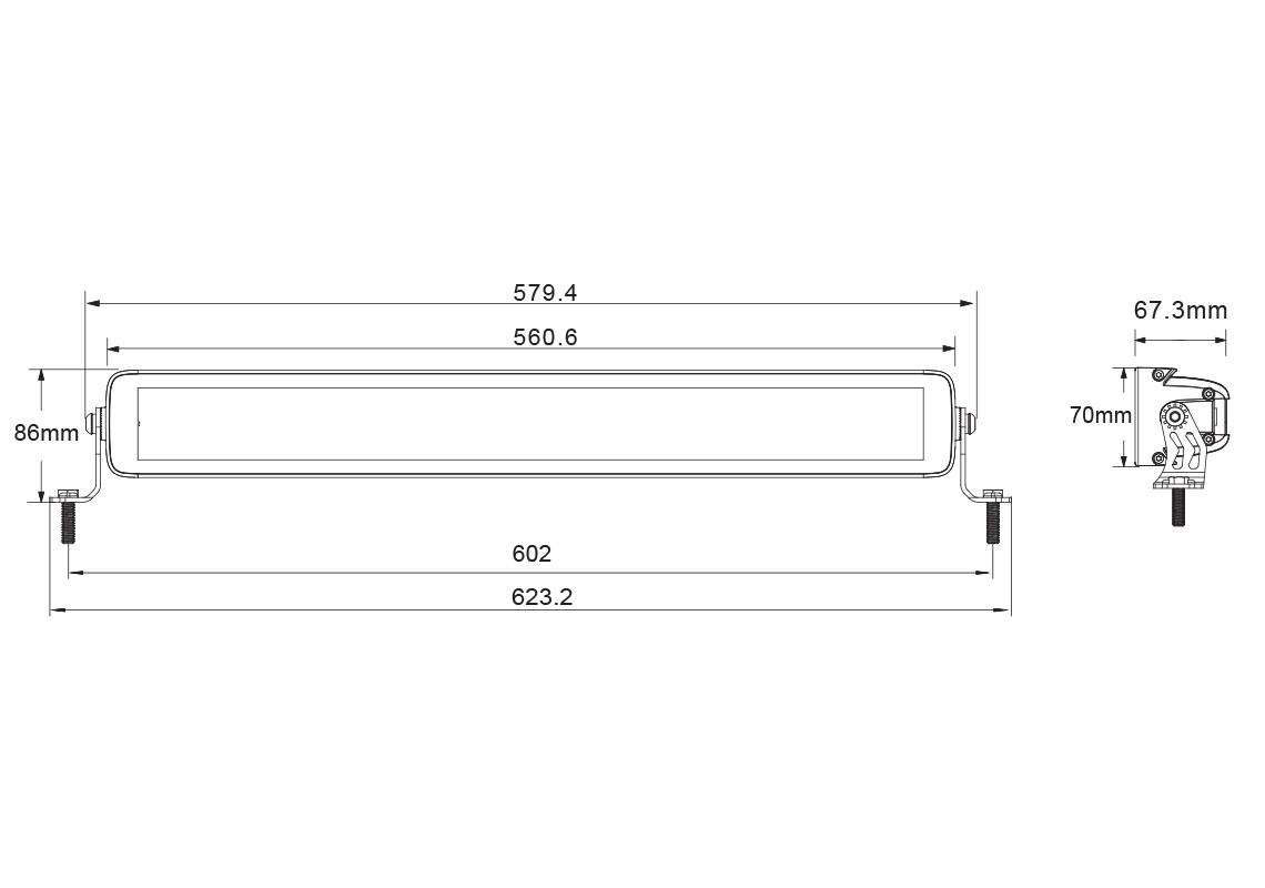 Ledbar dual 21,5' Dégivrant